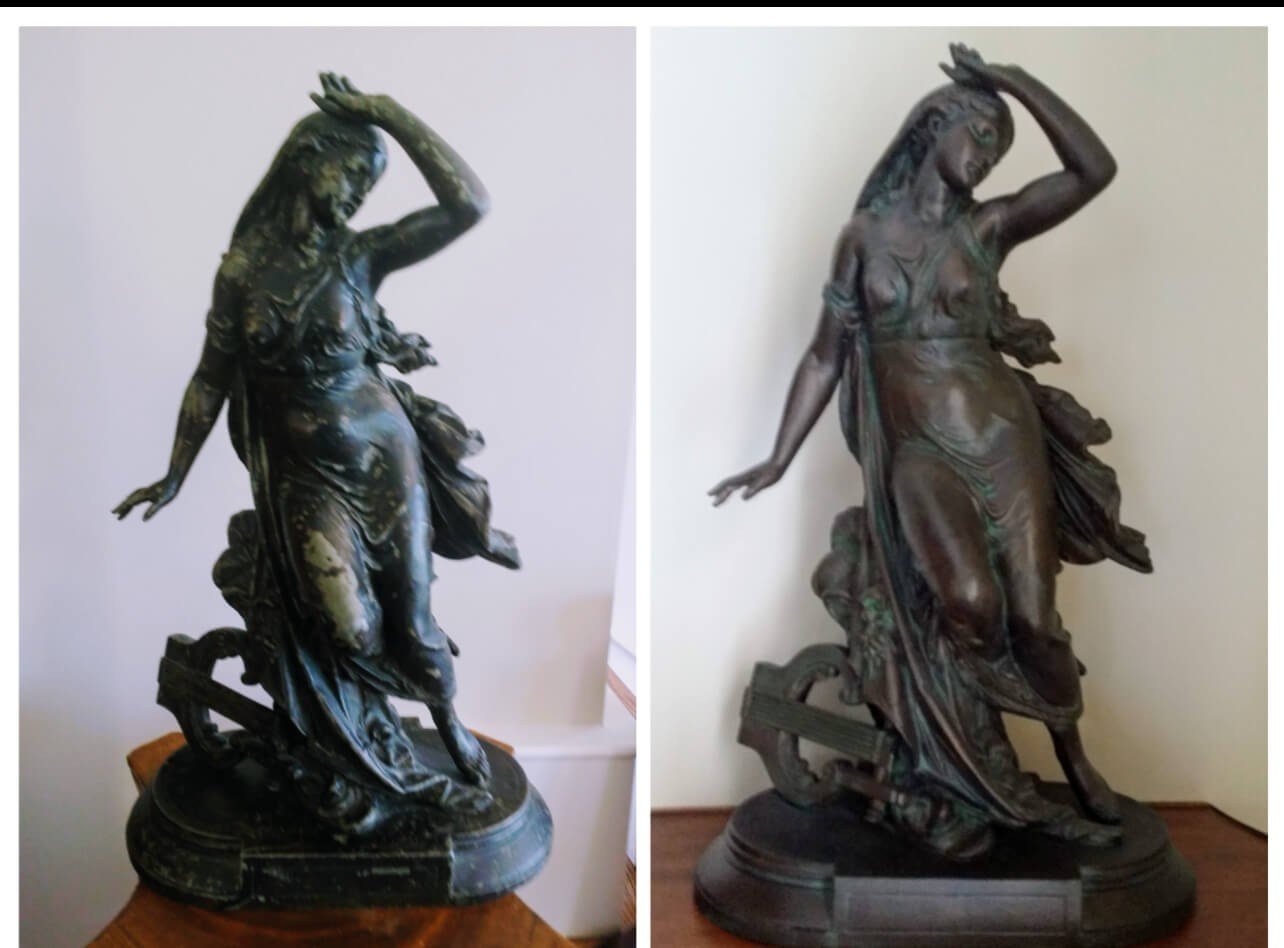 Bronze statue of a Renewed Resurfaced Cleaned and Polished