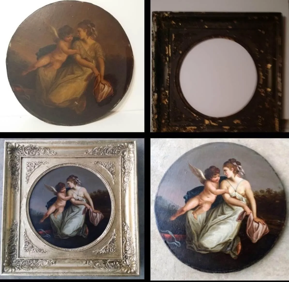 Antique Frame and painting restored