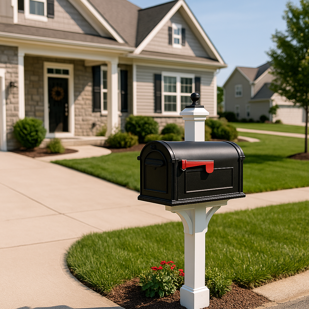 Chester County home with professionally installed black mailbox