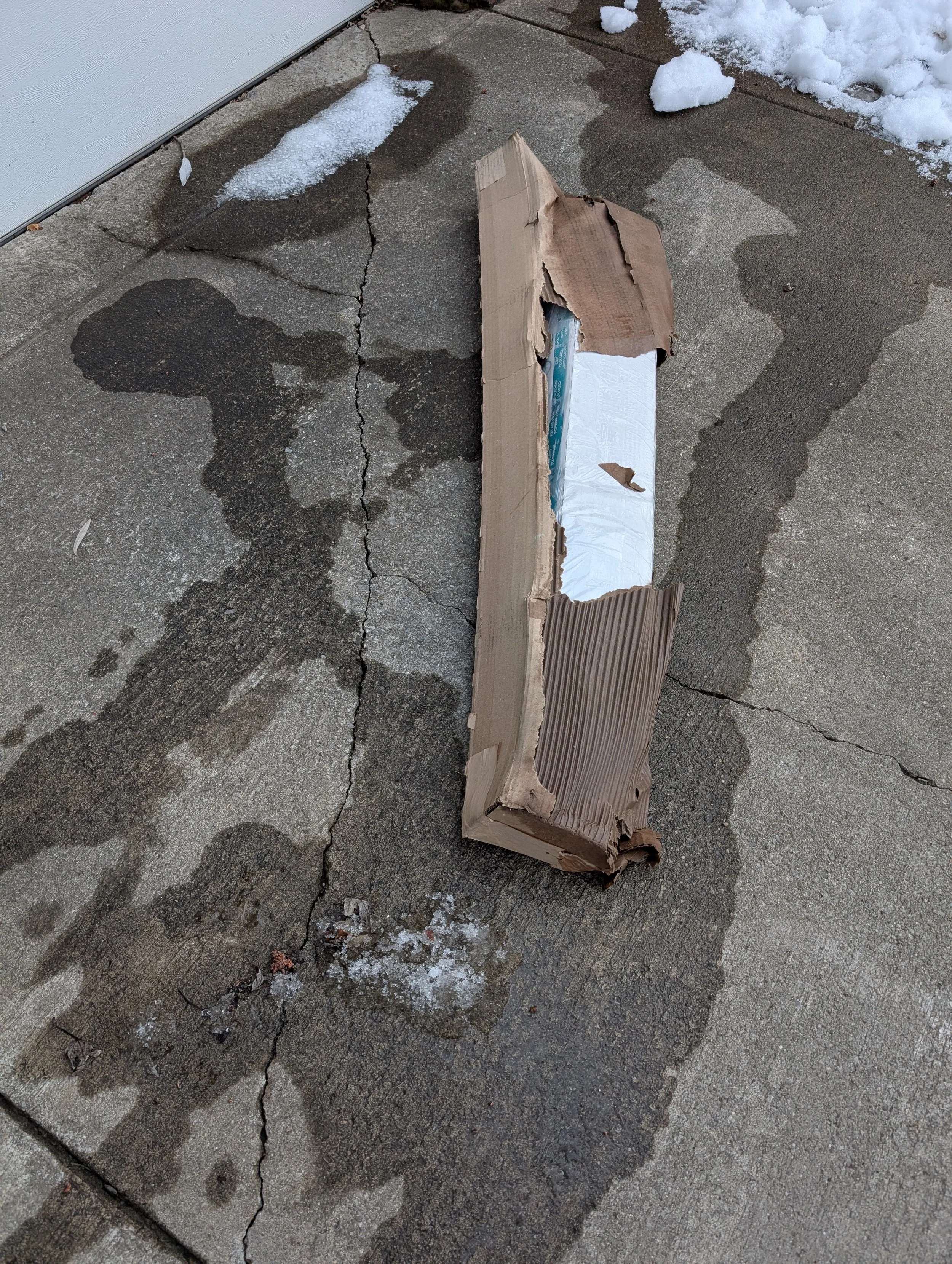 Trails of water in a basement saturating contents. Flood cleanup.