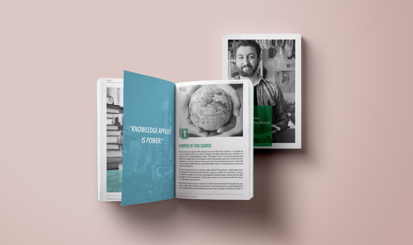 A spread from within the Typology magazine showcasing the fundamentals of a simple grid and paragraph styling with a large full bleed image and quote on the right page and a half page image and then heading a paragraph on the left page.