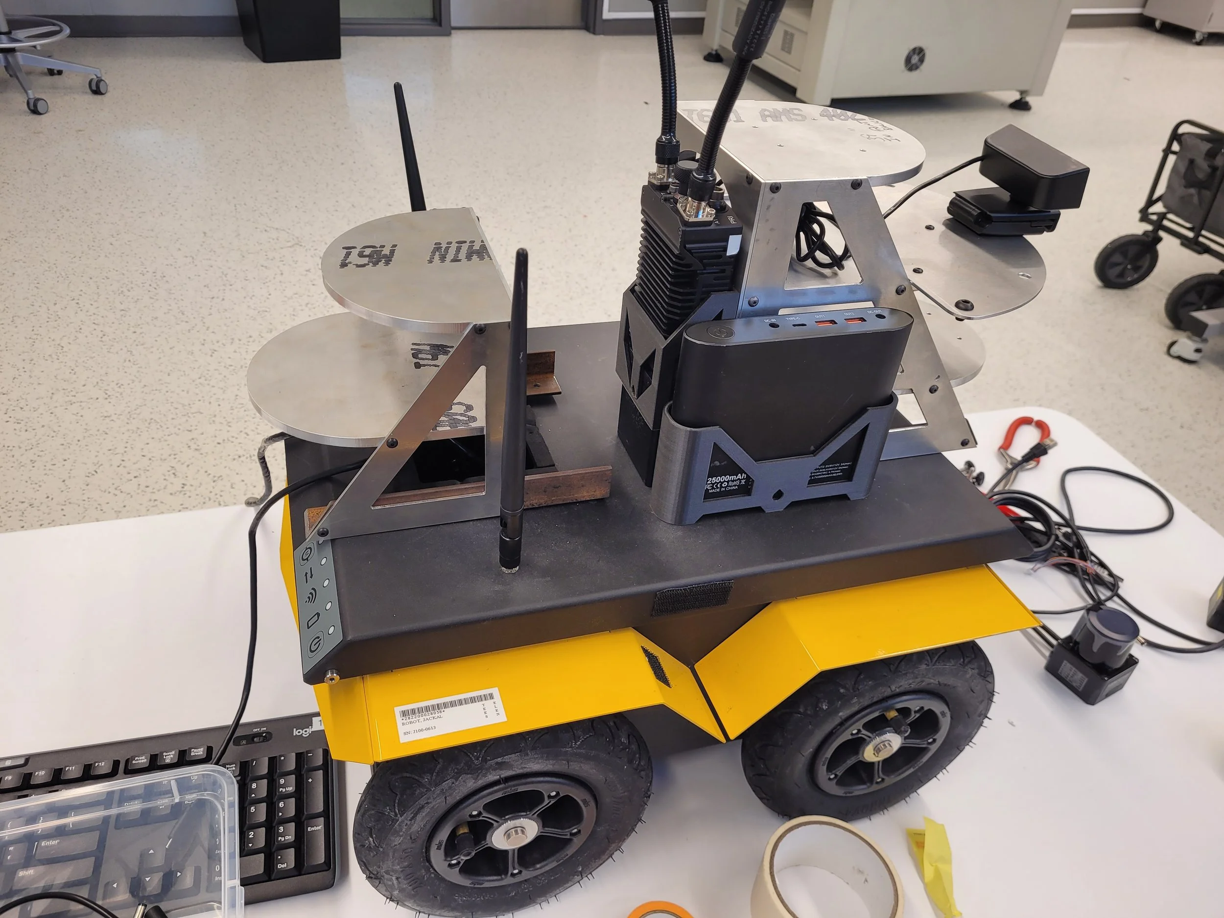 Shelves mounted to robot