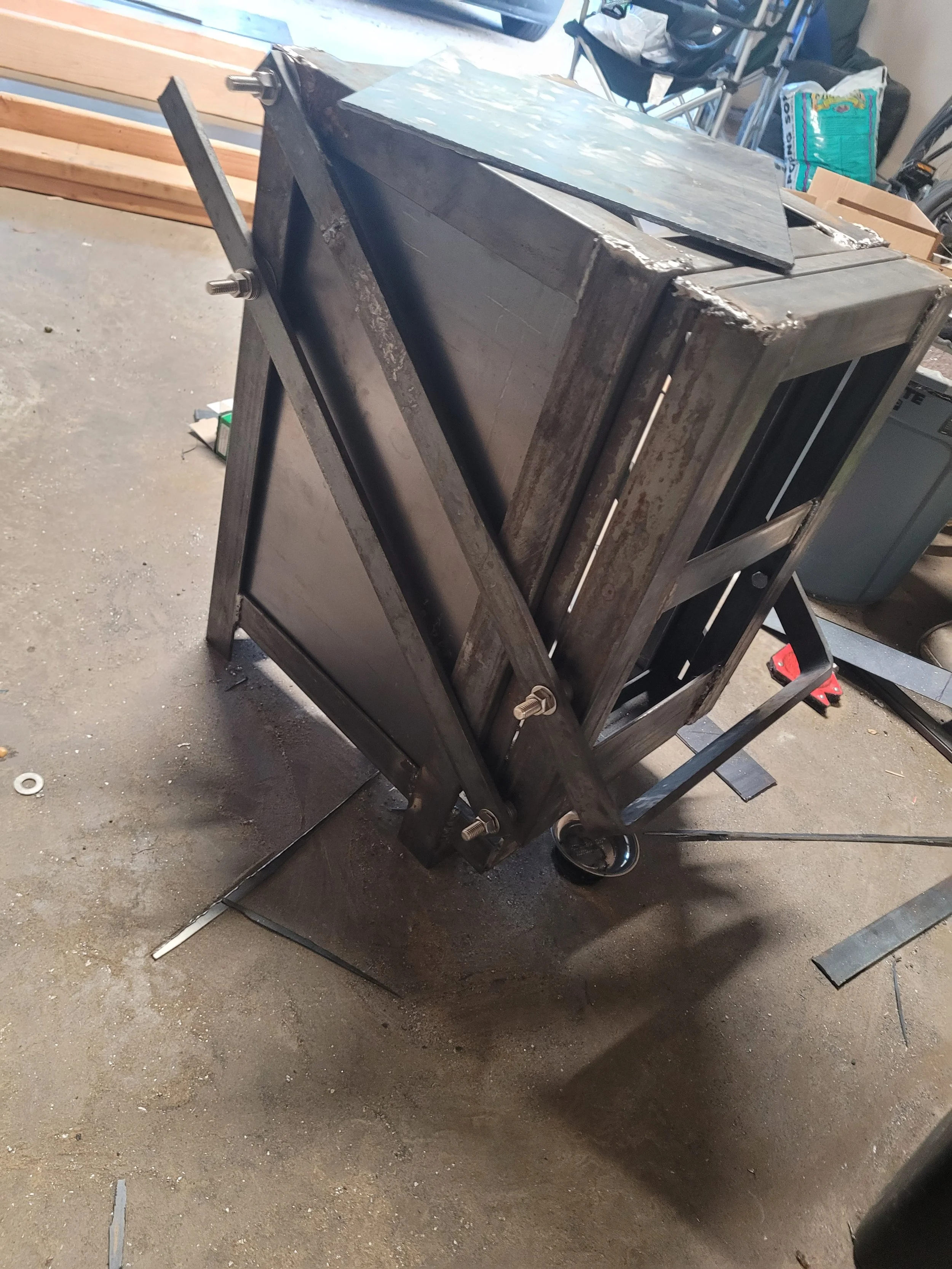 Added sheet metal siding to protect fire-bricks