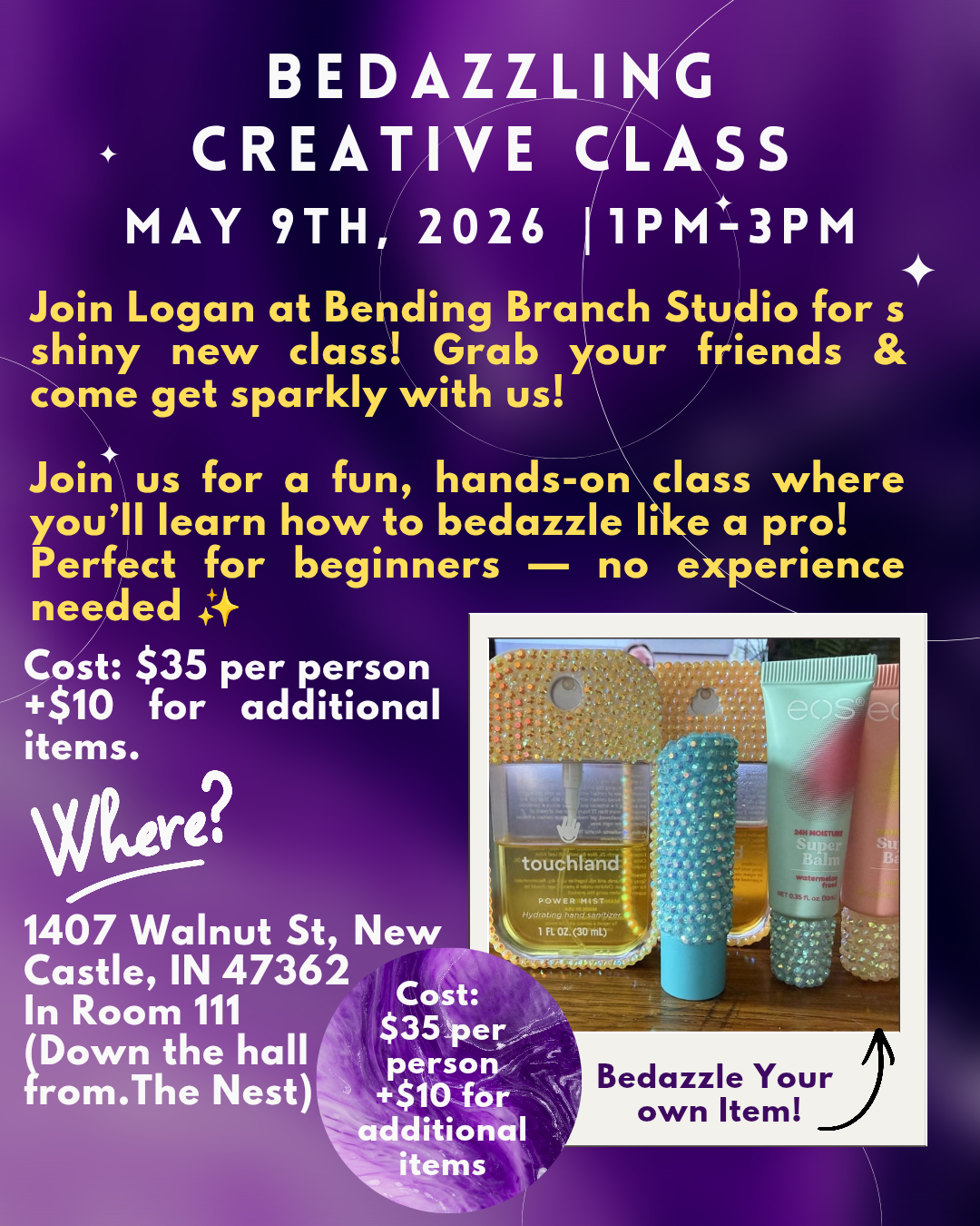 Bedazzling Class with/ Logan