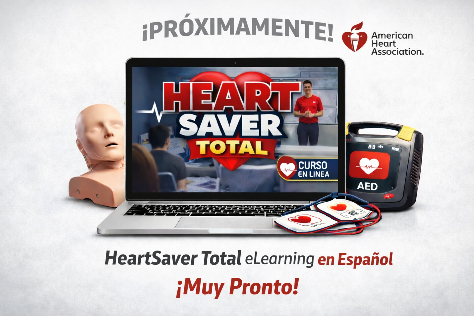 ¡Muy pronto! HeartSaver en español — en línea con evaluación presencial