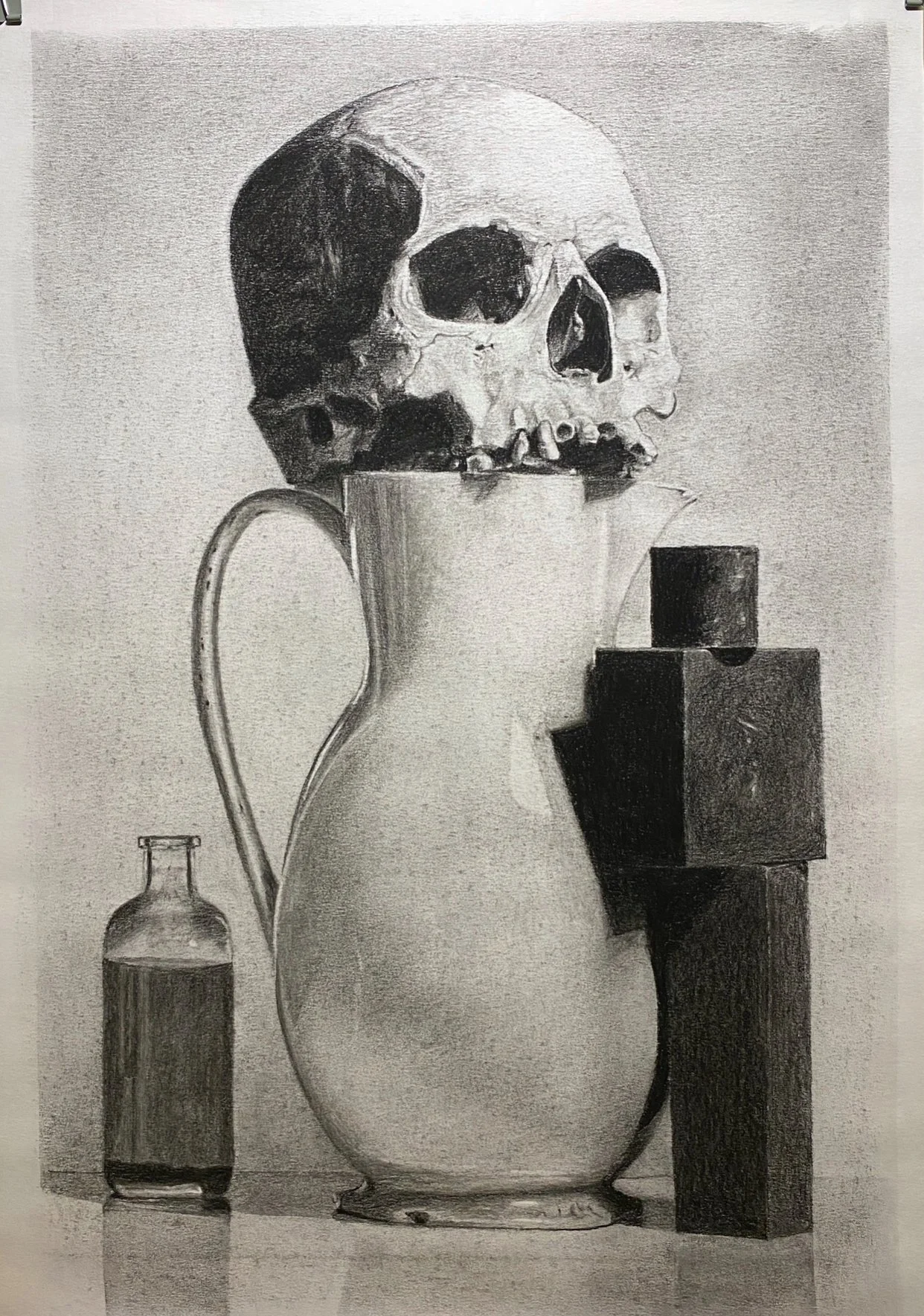 Block charcoal portrait