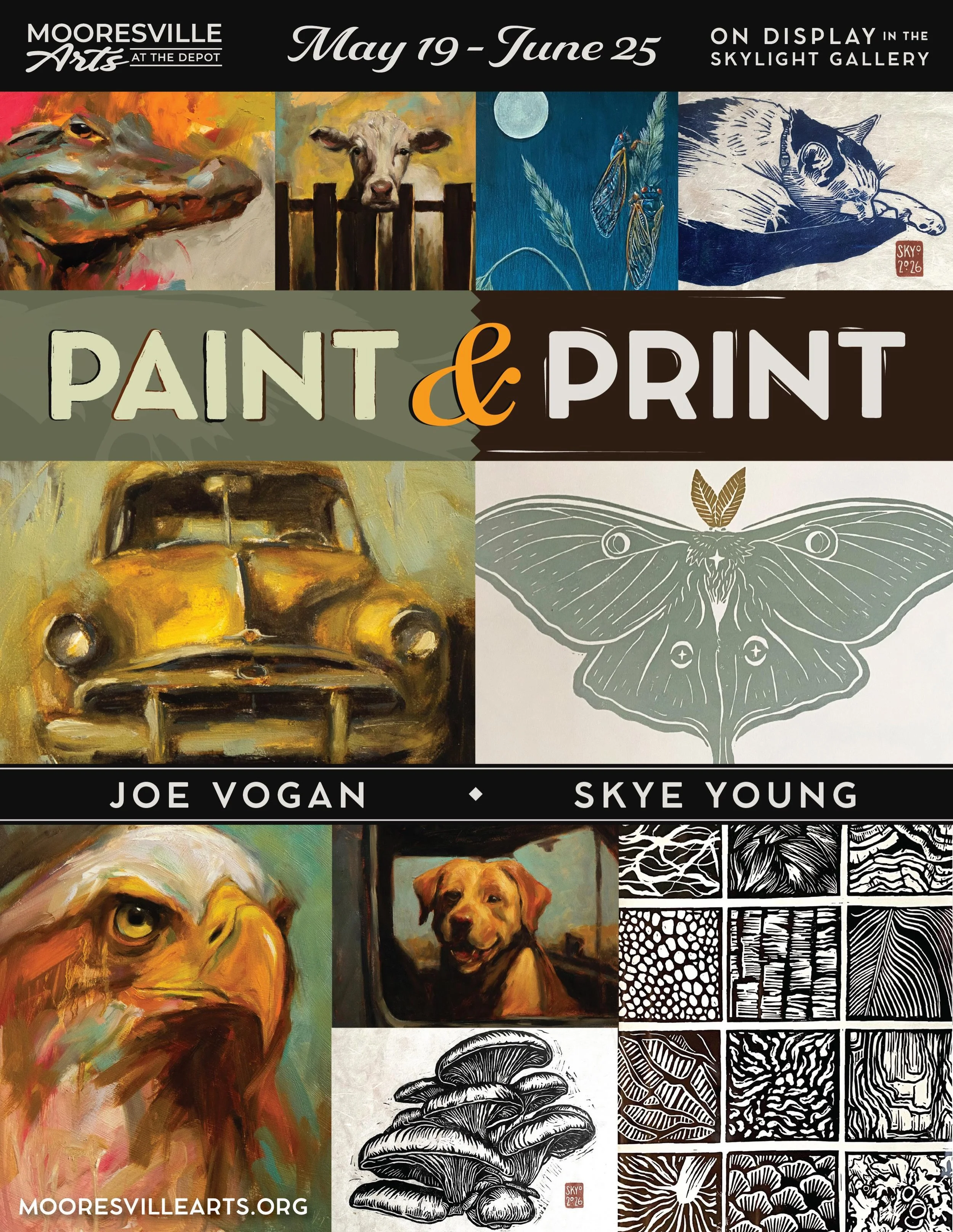 Today is the day! Paint &amp; Print is now available to view at @mooresvilleart !! The show runs from May 19-June 25th. 

Our opening reception is May 29th from 6-8pm &mdash;come talk to me and @j_v_artworks about our art and celebrate with us! 🥂