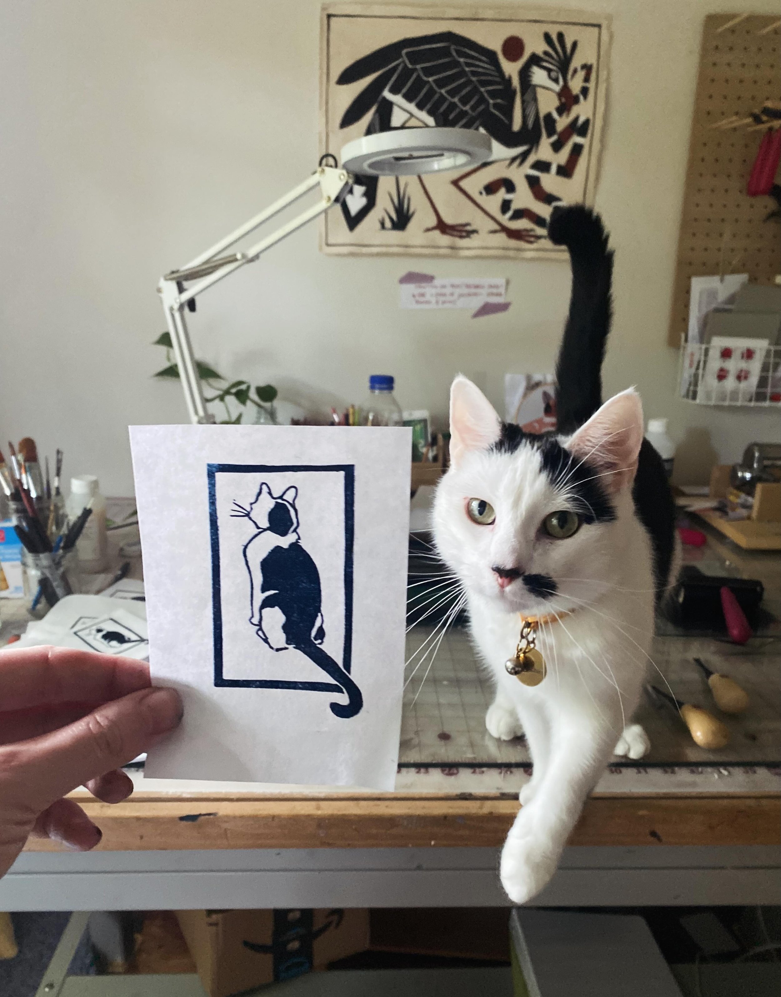 My little man, my little muse. I love finding ways of combining my love for my pets with my love for linocut! Stash is our youngest cat and though he&rsquo;s full of antics, I love capturing when he&rsquo;s calm and still 😂