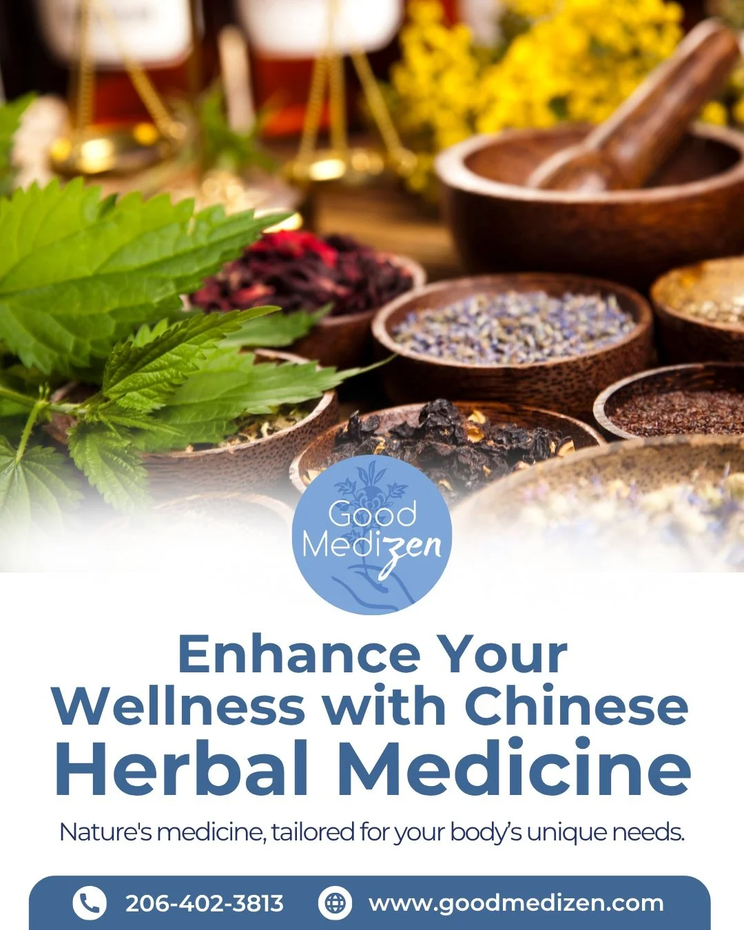 At GoodMedizen, we prescribe a personalized combination of different herbs for patients to directly target different areas of imbalance within the body and, thus, restoring harmony. Talk with our team about how Chinese herbal medicine can enhance you