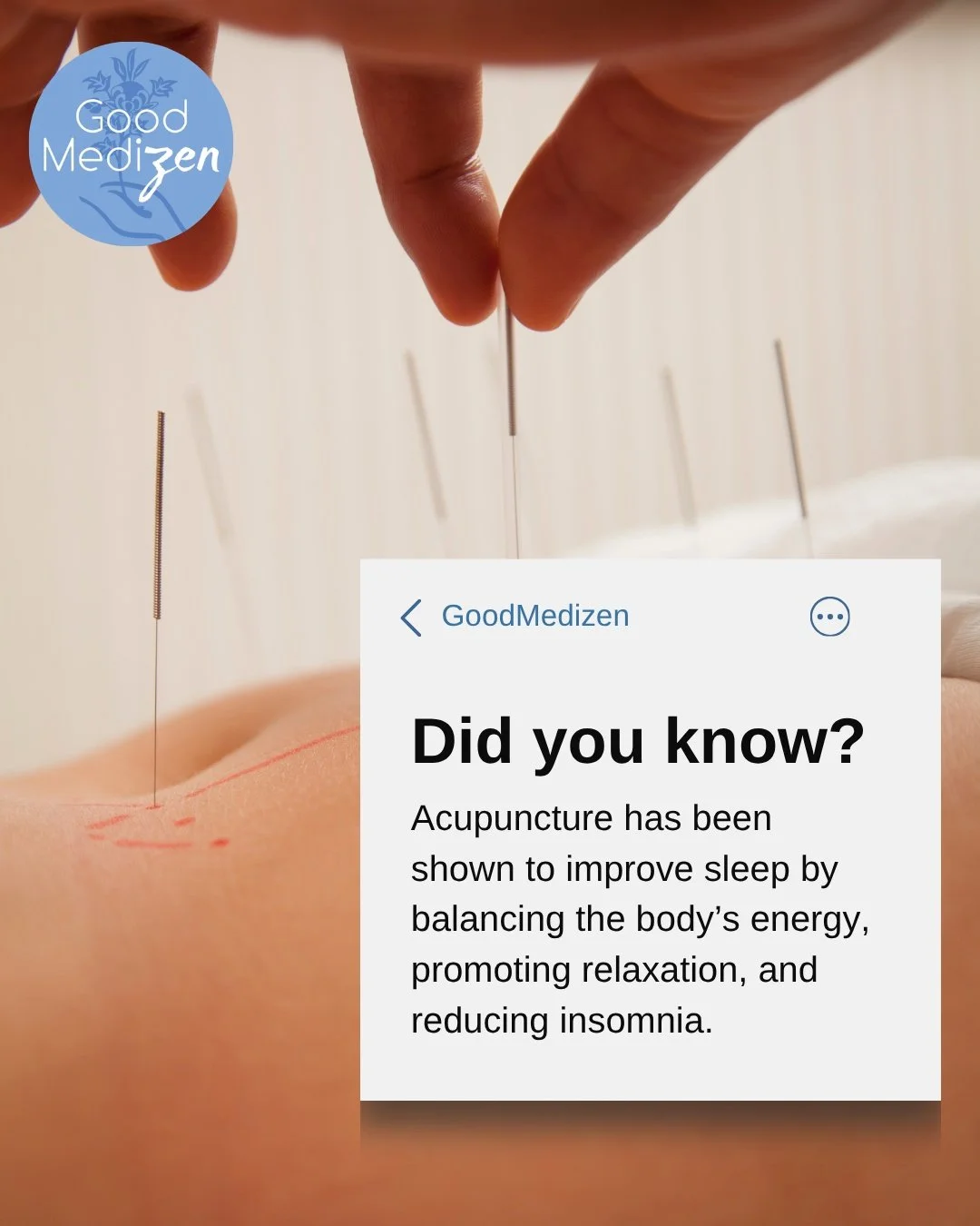 Acupuncture treatment for insomnia is very effective. Whether you have problems falling asleep, staying asleep, or if you're just not getting deep enough sleep, acupuncture and/or Chinese Herbal Medicine can be a tremendous help!

For inquiries pleas