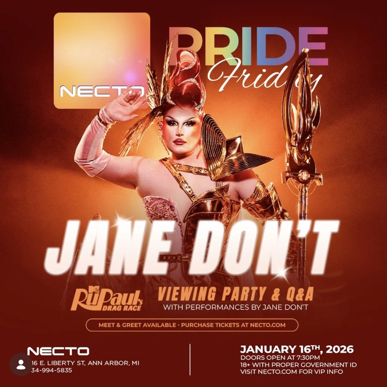 Necto Pride Presents: Jane Don’ T