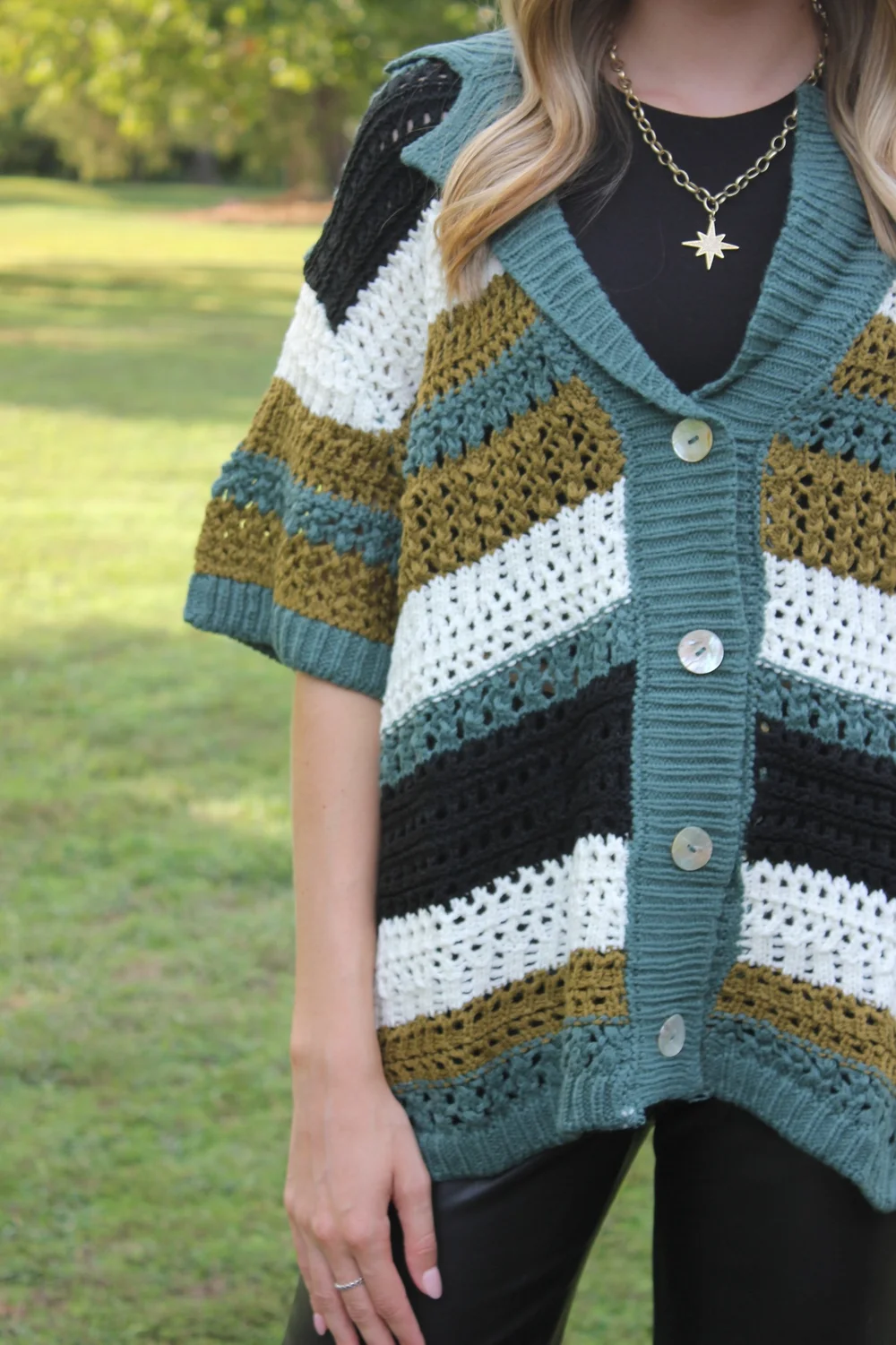 【GRANCY】DestructionDesign BigCardigan 青 GRANCY（グランシー）の「【GRANCY】DestructionDesign BigCardigan