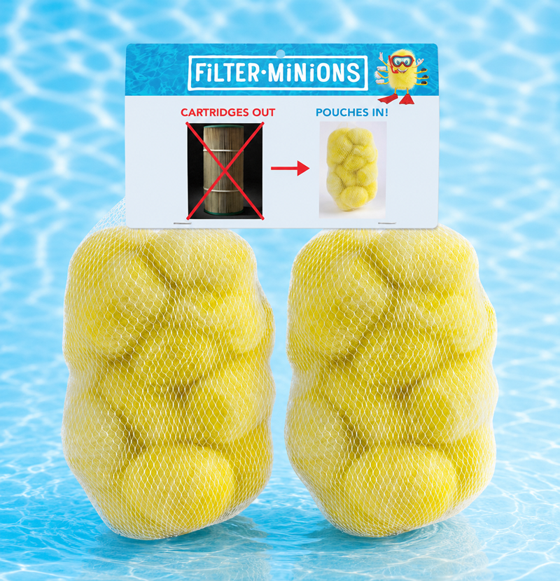 Fibalon Filter Minion 2-Pouch spa & pool filter media replaces standard cartridges, available on Amazon