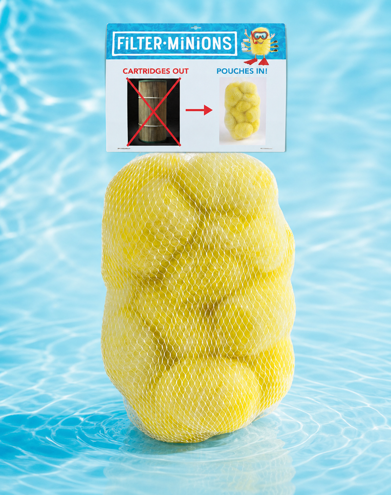Fibalon Filter Minion 1-Pouch spa & pool filter media replaces standard cartridges, available on Amazon