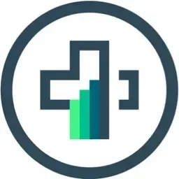 A circular logo featuring a stylized number 1 with green and teal bars resembling a rising graph or chart within the design.