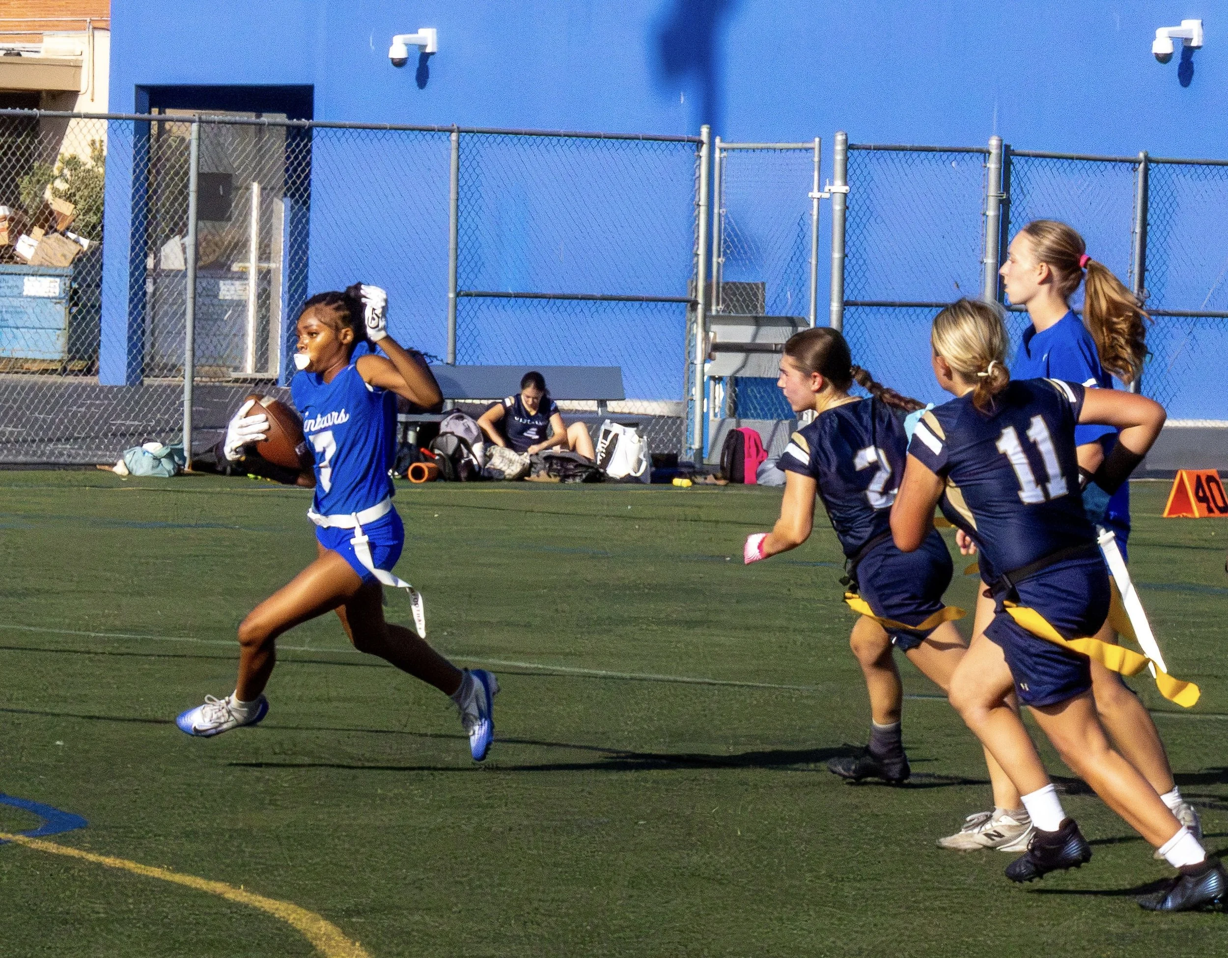 Senior Maylynn Gloss in a home game against Vistamar on September 15th (photo credit: Riley Cutler)