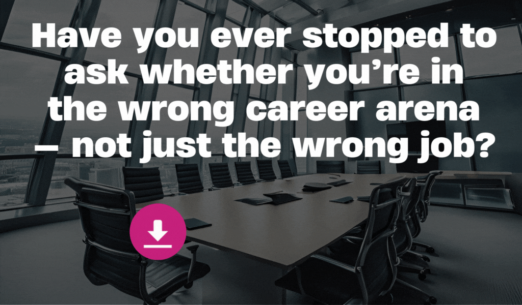 Empty modern conference room with a large table and chairs, overlooking a city skyline through large glass windows.