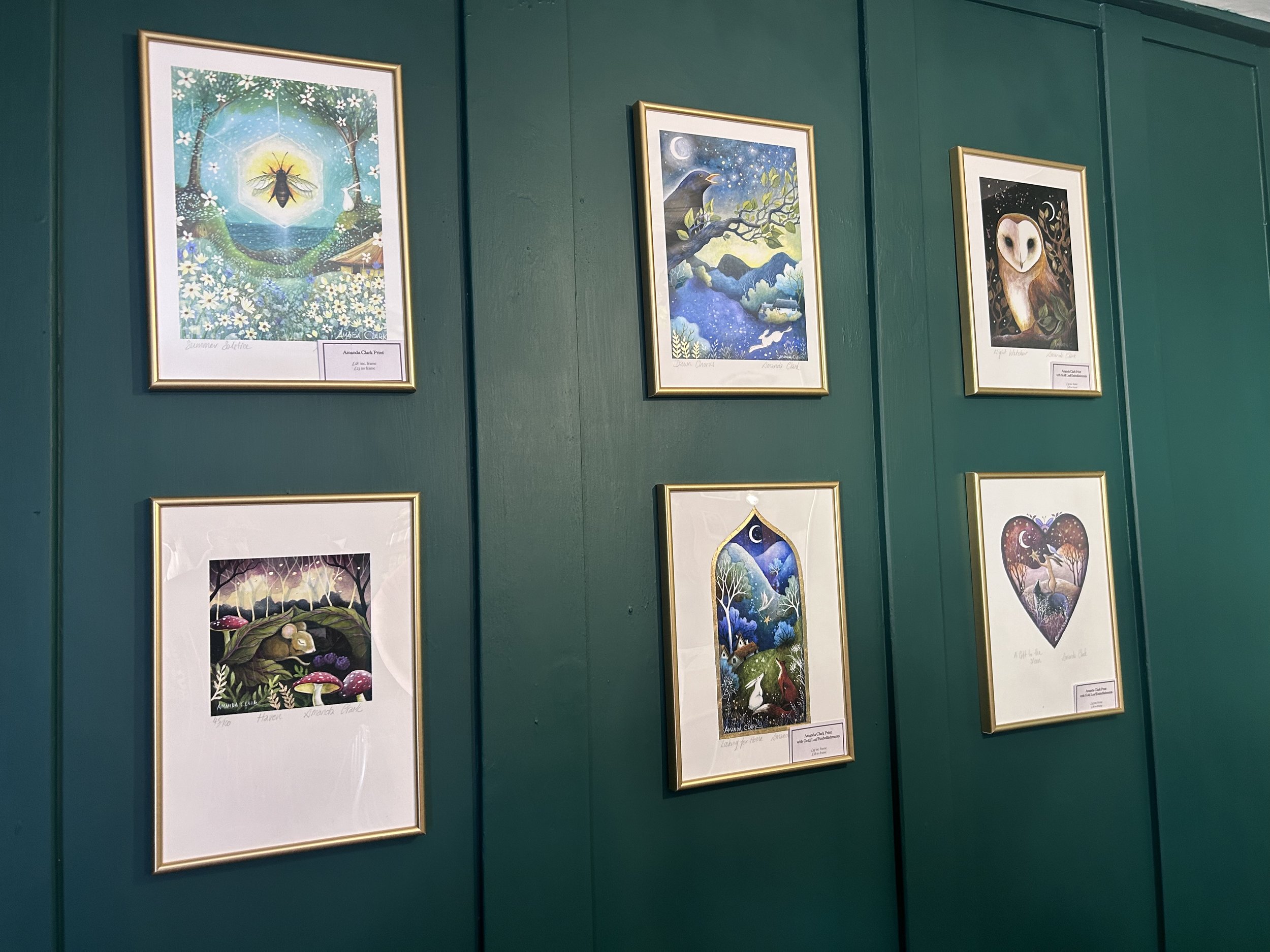 Art for sale in the tea room, based on nature. Amanda Clarke artist. Sold in Allerford Tea Room, near Minehead, Exmoor