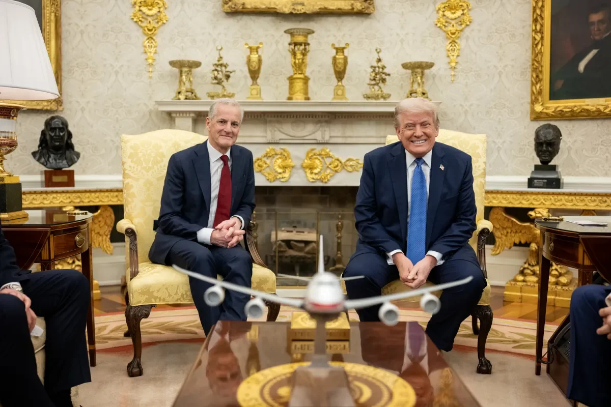 Jonas Gahr Støre and Donald Trump at the White House, 24 April 2025
