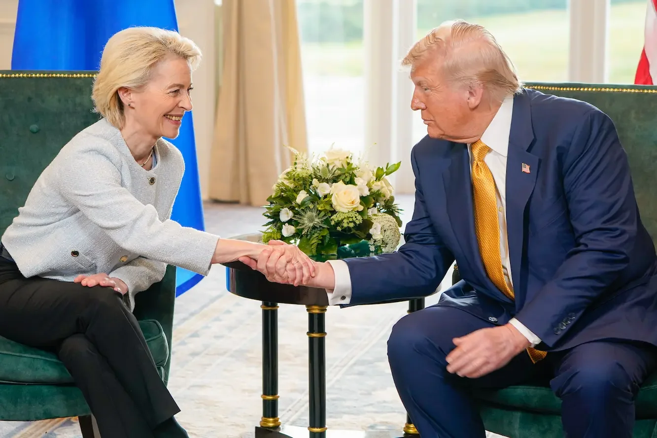 EU President Ursula von der Leyen and President Donald Trump