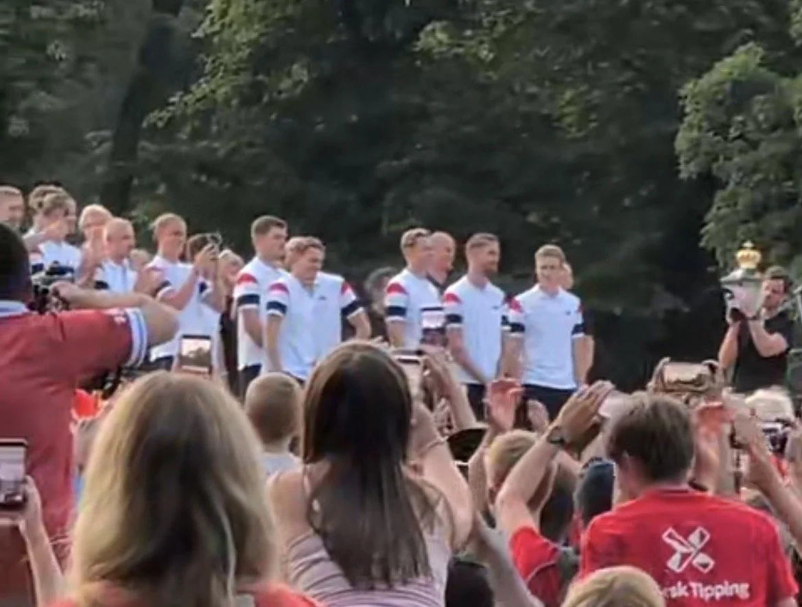 Norwegian football supporters celebrating