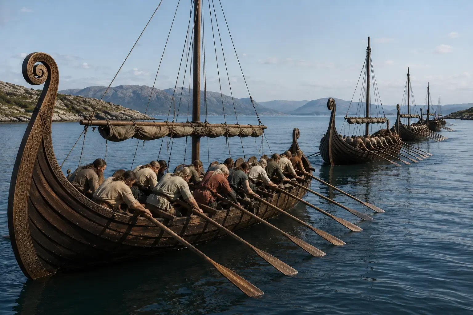 Norwegian vikings ships