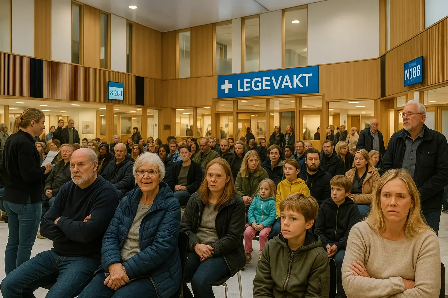 People queuing at an emergency clinic