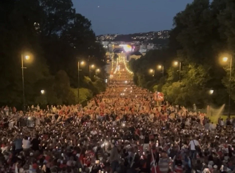Norwegian Football supporters celebrating