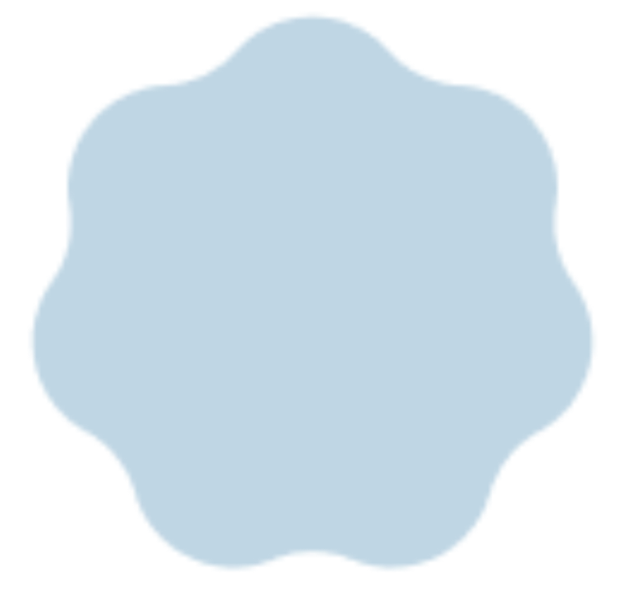 Light blue abstract shape with curvy edges on a white background.