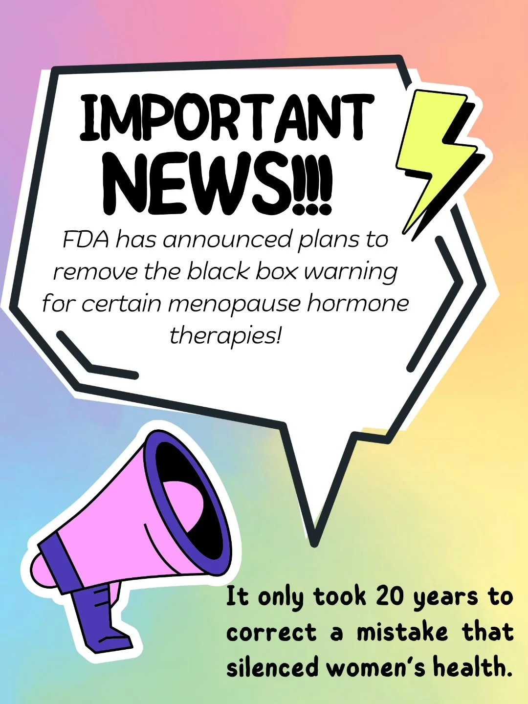 🚨 BREAKING: After 20 years, the FDA is finally going to lift the &ldquo;Black Box&rdquo; warning on menopause hormone therapy.

The original panic came from the 2002 WHI study &mdash; research that was misinterpreted and misapplied. It didn&rsquo;t 