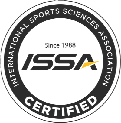 ISSAA Certified logo with text 'Since 1988' and 'International Sports Sciences Association'