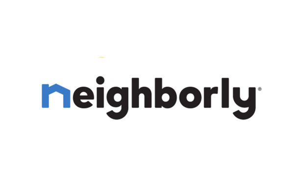 Neighborhood logo with a stylized blue house icon integrated into the letter 'n' in black and blue text.
