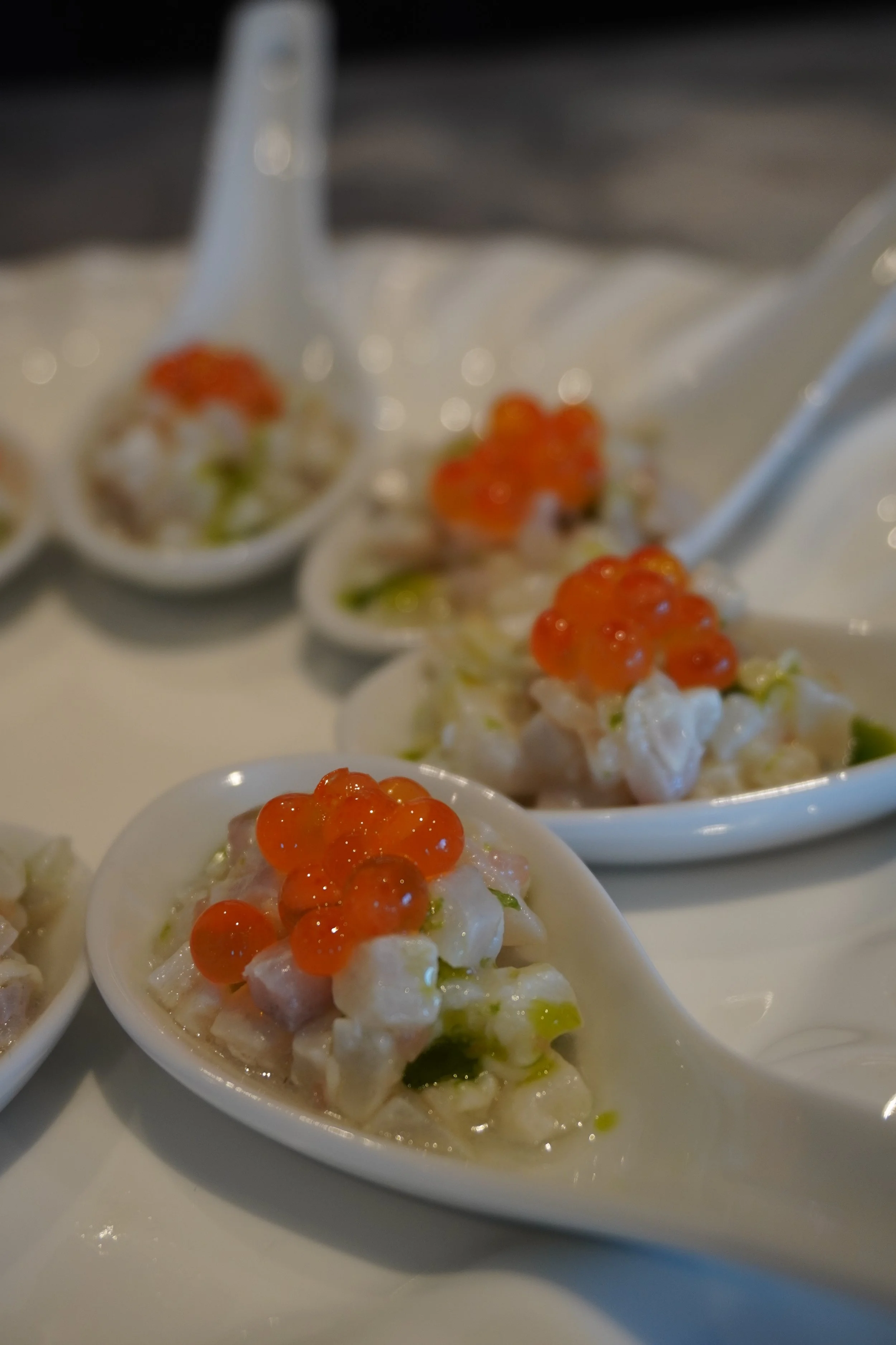 Premium seafood canapes for a private function
