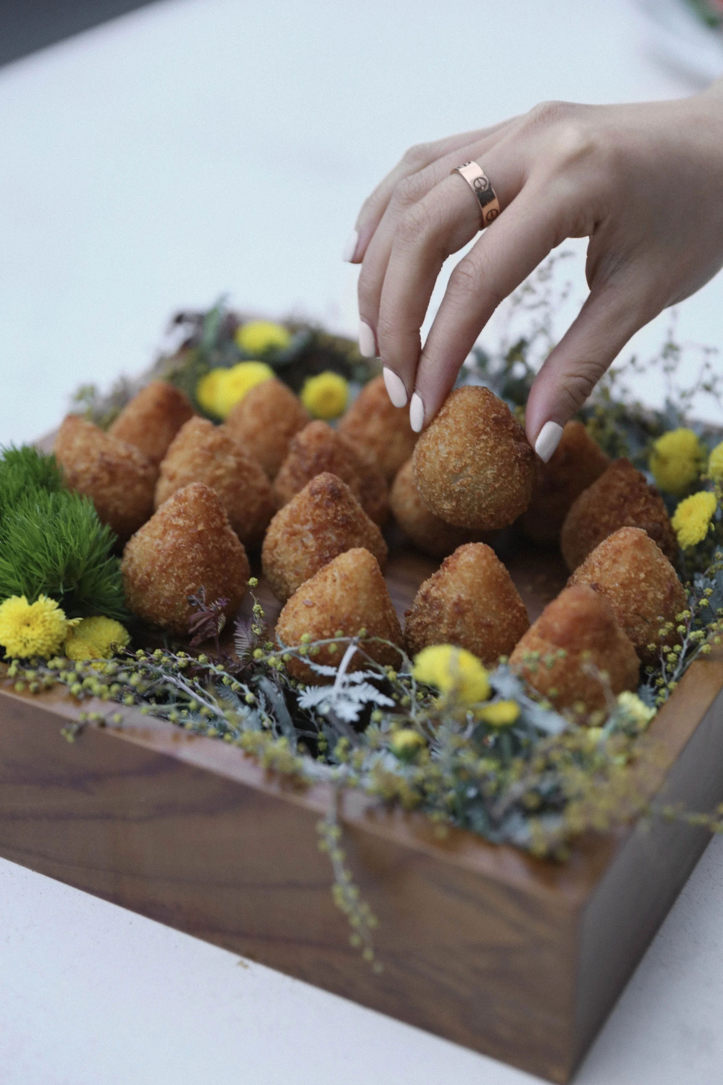 Vegetarian and vegan canapé options crafted with seasonal ingredients in Melbourne.