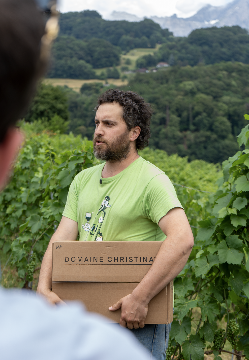 Visite vigneronne auprès de la famille Christinat, entre Aigle et Ollon, en Suisse
