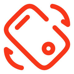 Icon of a rotating 16mm film reel or camera.