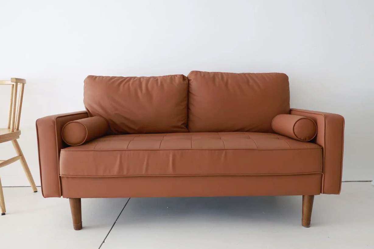 Cognac loveseat
