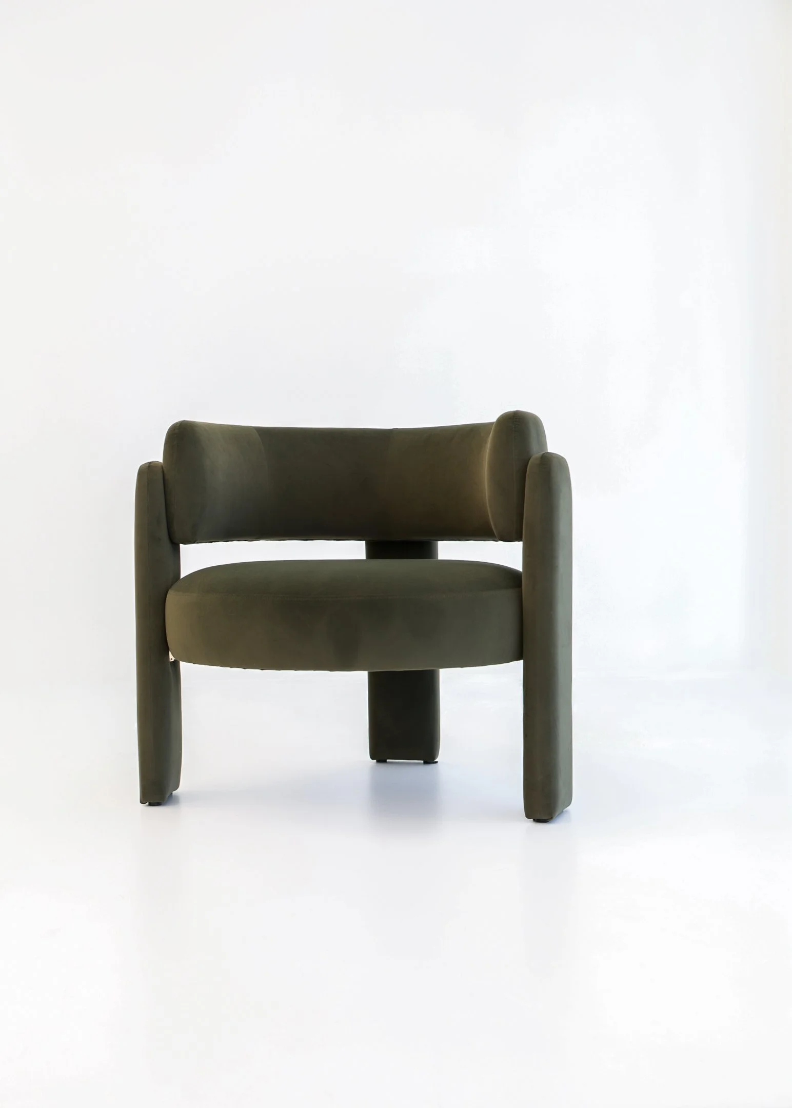 Green velvet accent chair