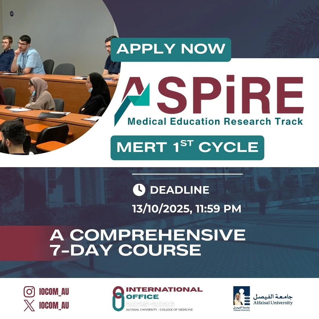 Ready to kickstart your research journey?
Join ASPIRE MERT - 1st Cycle and learn the fundamentals of medical research!

Register now: https://forms.gle/JrpzB6tAN6pQENEj7