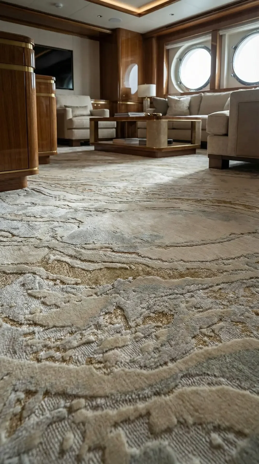 Elm Dune bespoke superyacht carpet — marine flooring by Eminent Marine