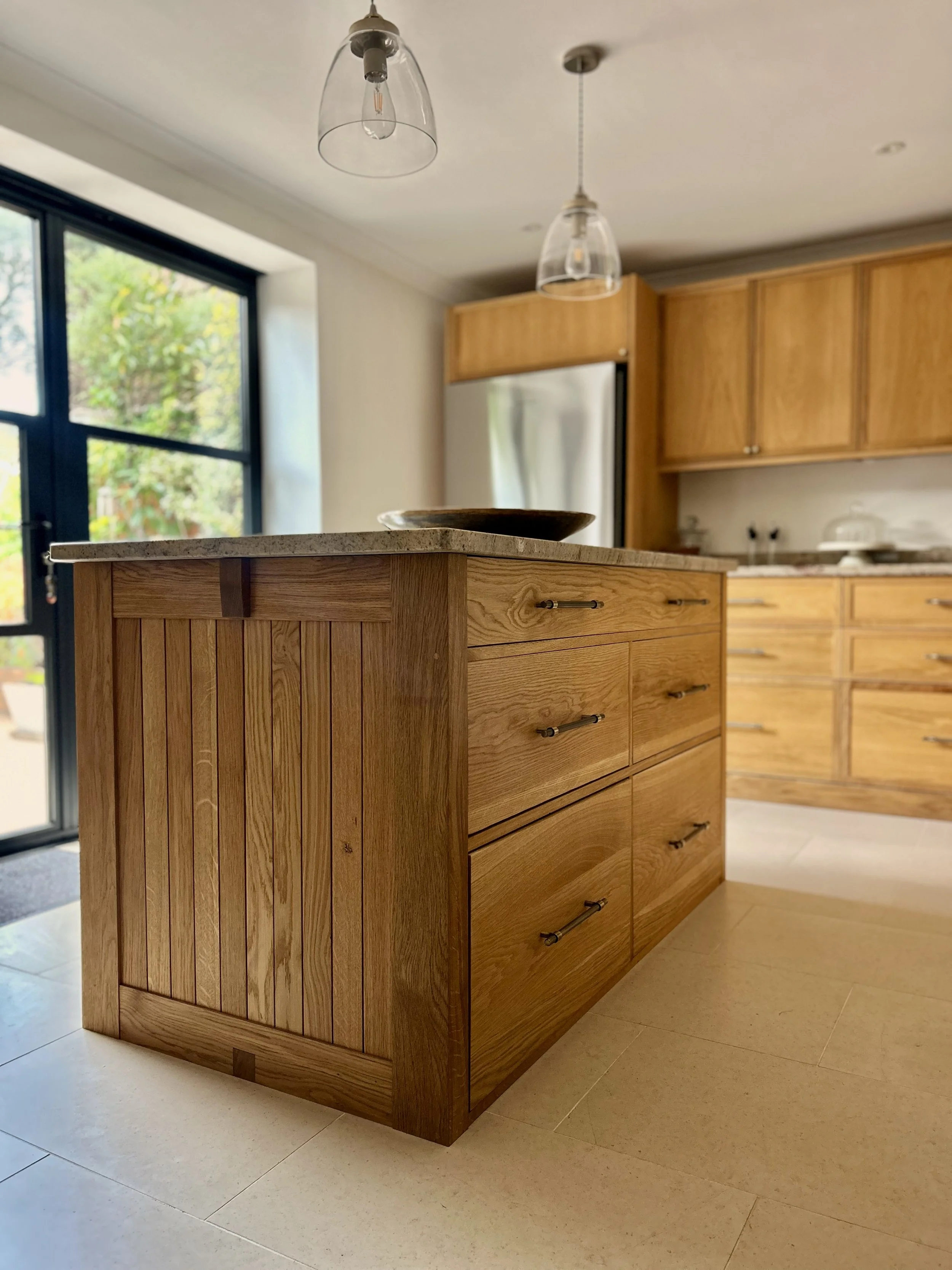 Bespoke solid oak kitchen island