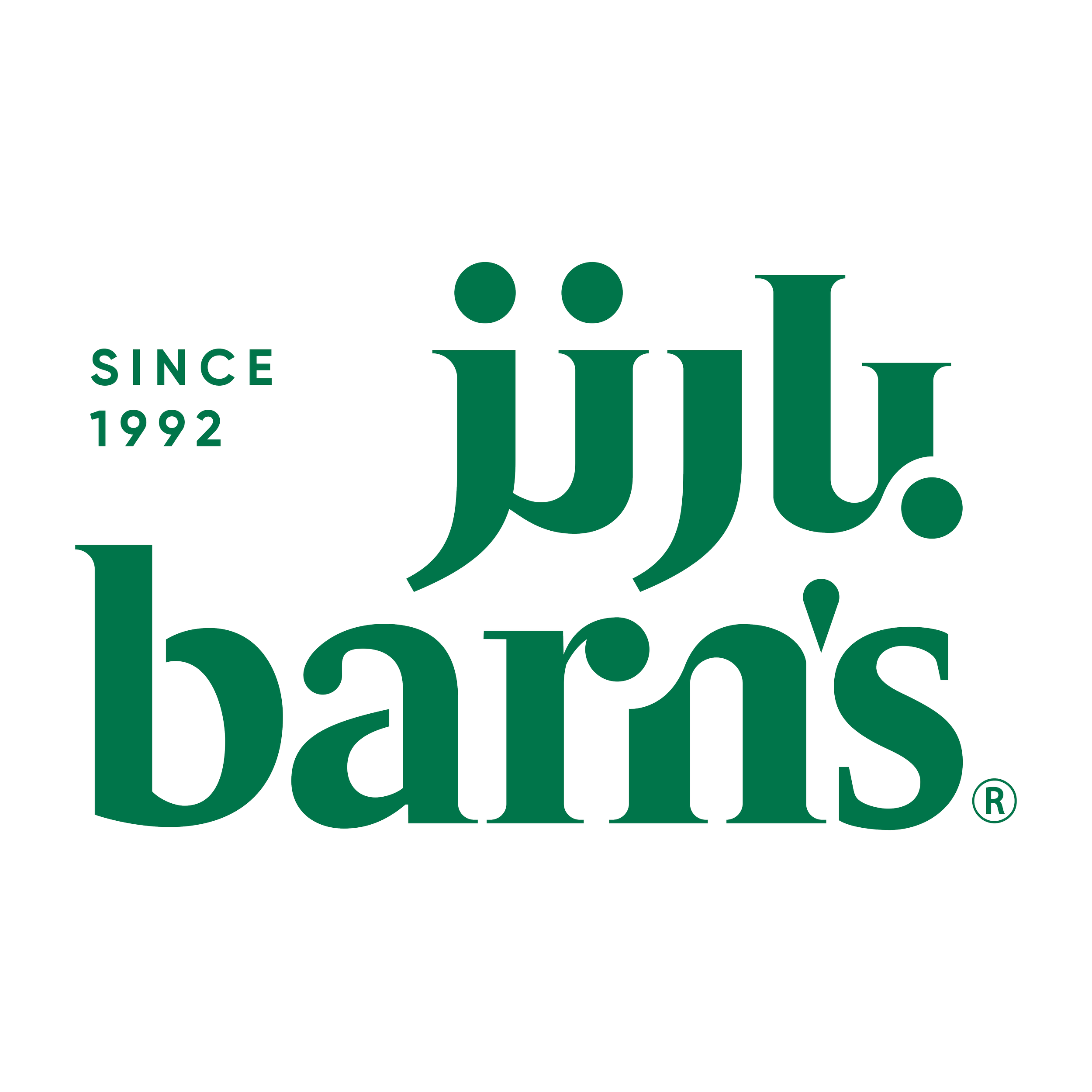 Logo of Barns Coffee with the words "Since 1992" in green, stylized text.