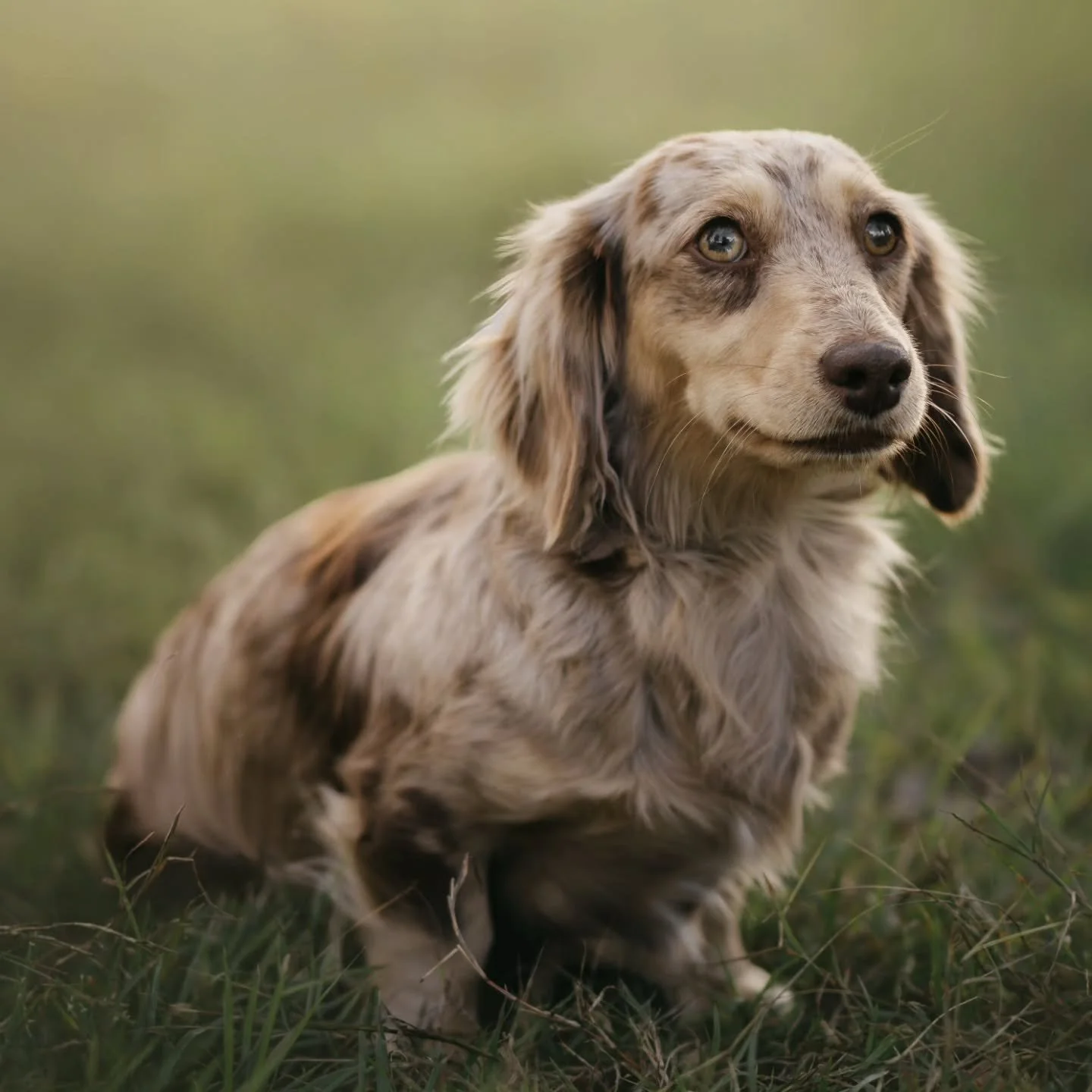 Our gorgeous girl Tessa!🌸
About to be a first time mum.

Tessa was bred here at Misty Meadows and is a 4th generation pup.
Tessa is a chocolate &amp; cream dapple carrying dilute. She has a gorgeous temperament and to balance that out with a perfect
