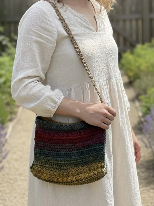 Crocheted cross body bag
