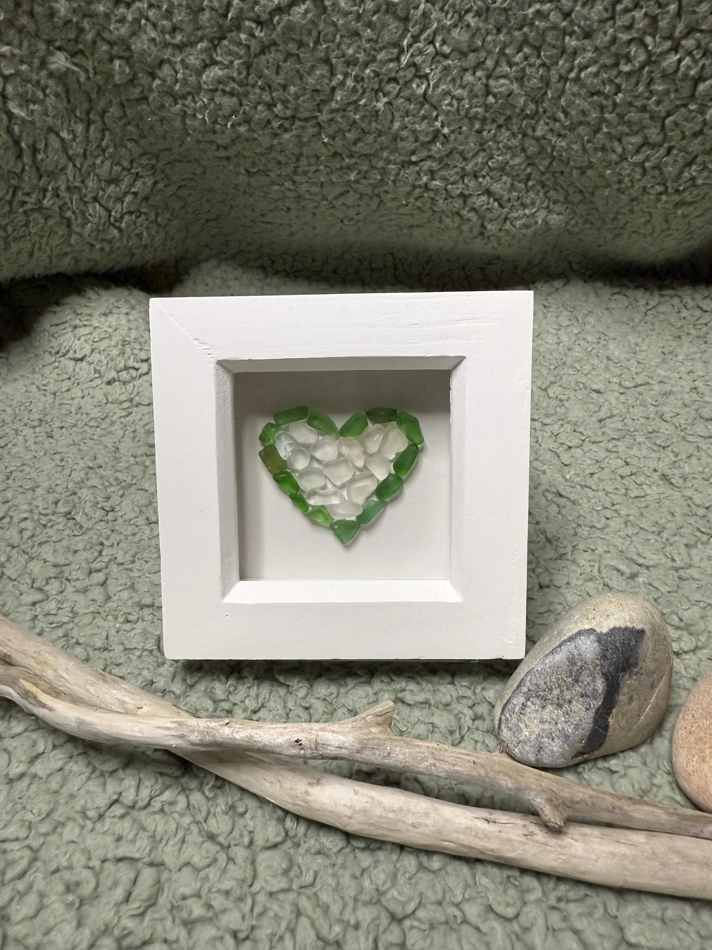 Green Sea Glass Heart (SOLD)