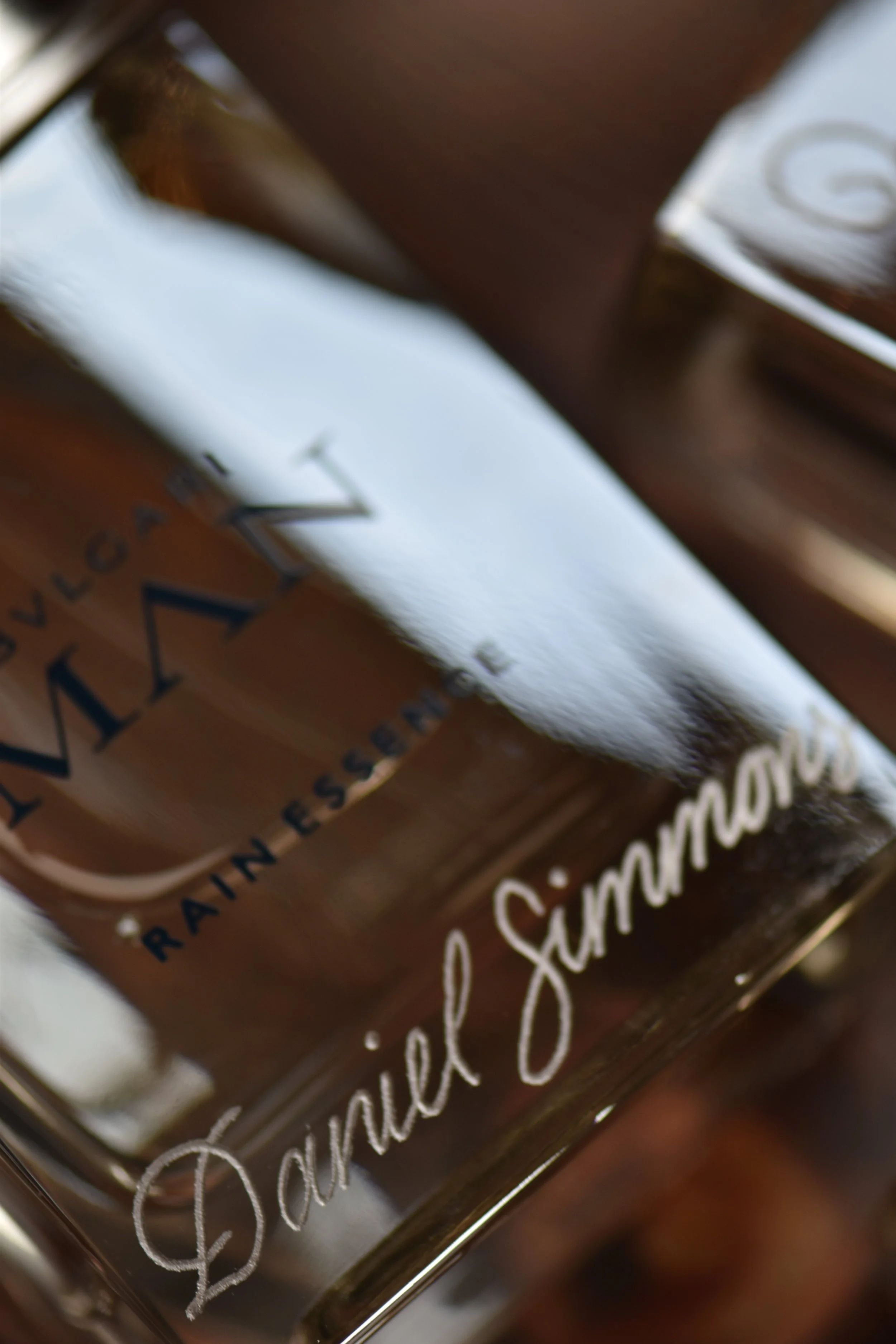 Bulgari hand engraved bottle