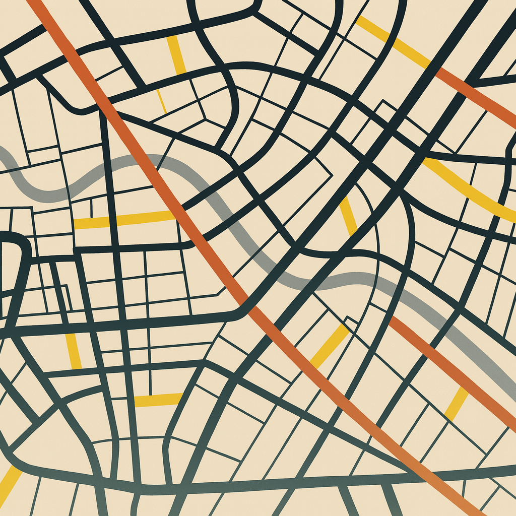 Abstract map-like image representing clarity, direction, and communication from Art Horn’s essay Explaining So People Understand.