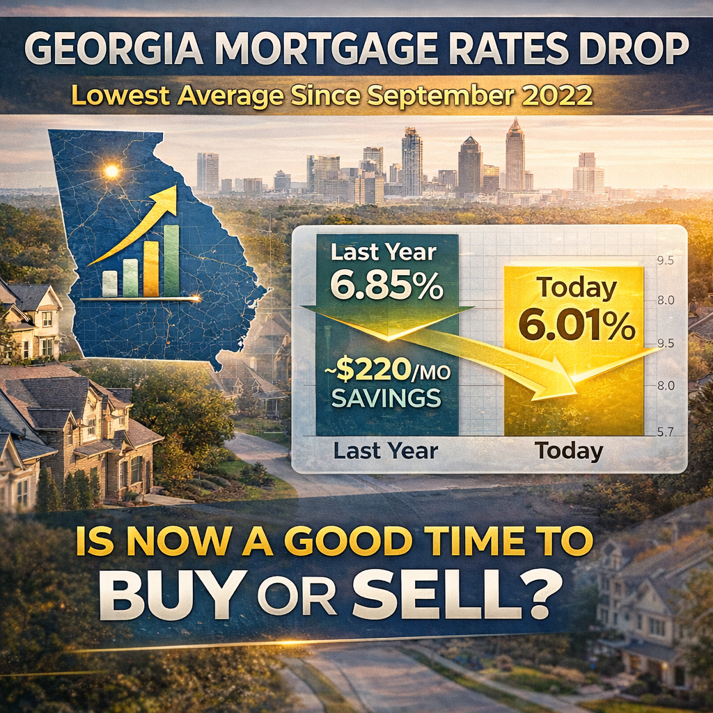 Georgia Mortgage Rates Drop to Lowest Level Since 2022: What It Means for Buyers and Sellers in North Metro Atlanta