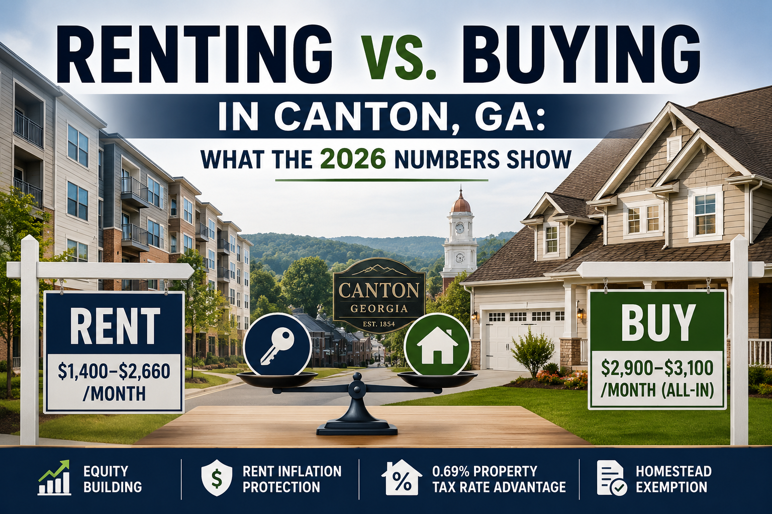 Renting vs. Buying in Canton, GA: What the 2026 Numbers Show