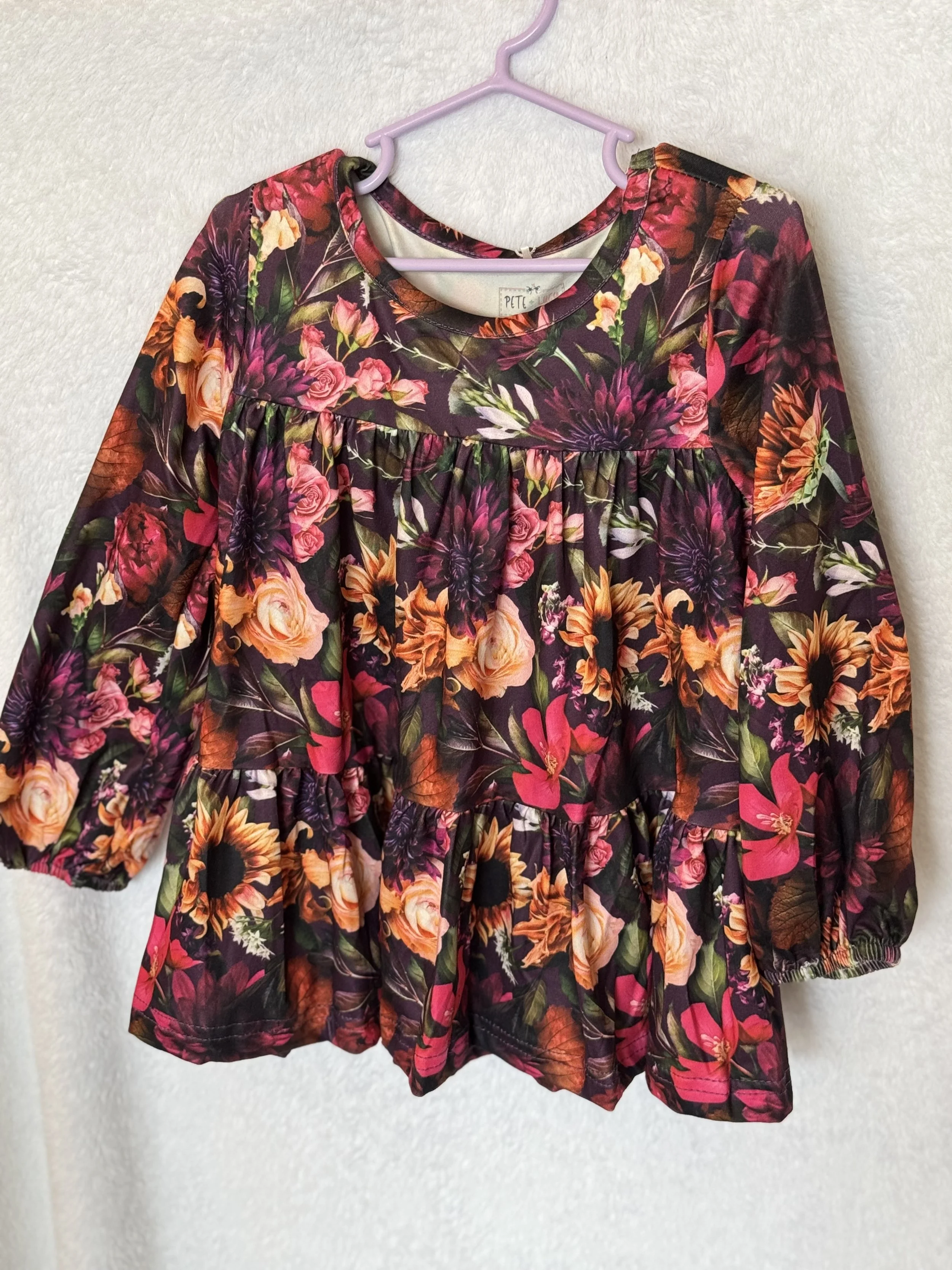 PURPLE FLOWERED TOP SIZE 3T